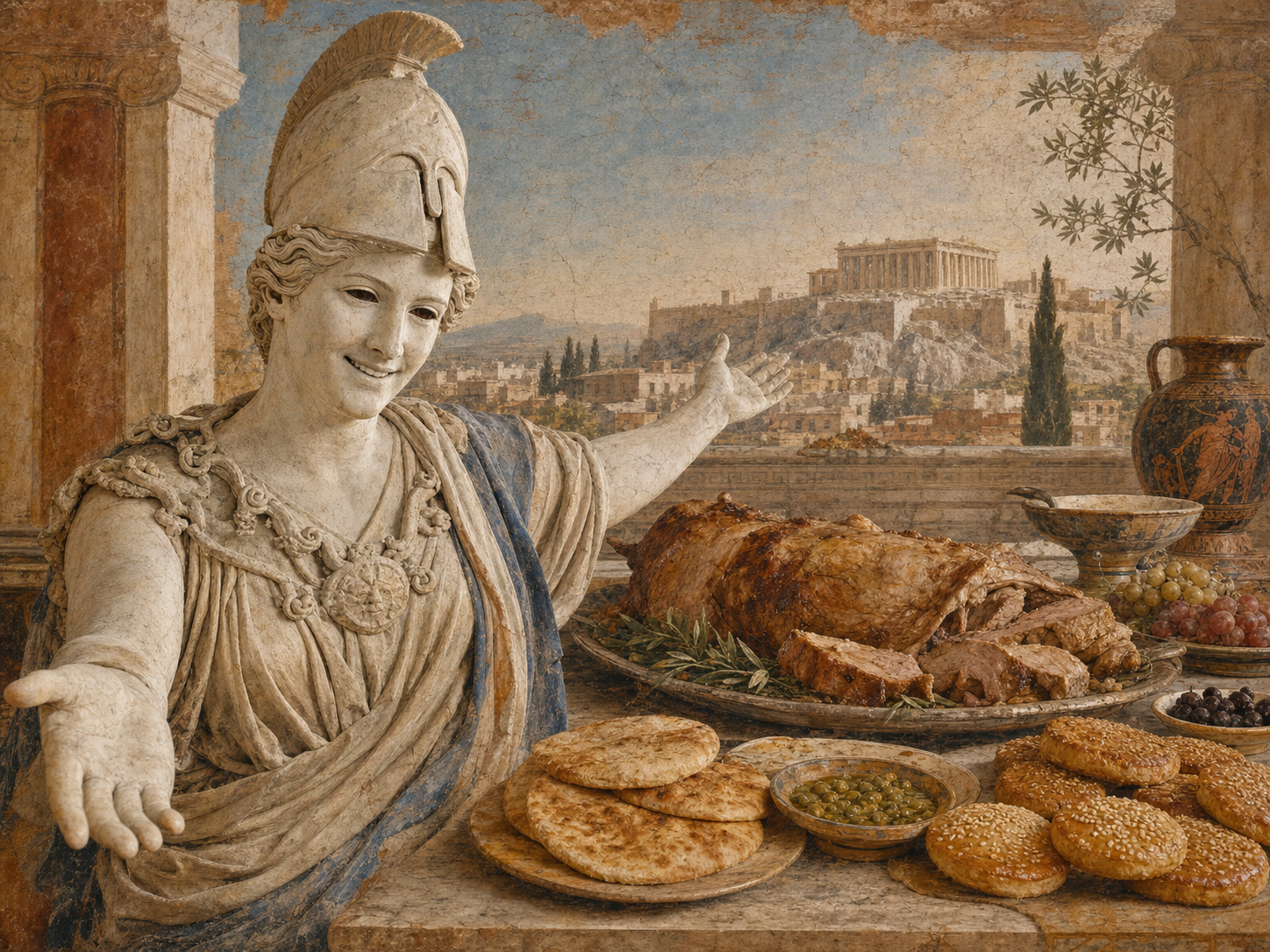 Athena at the table