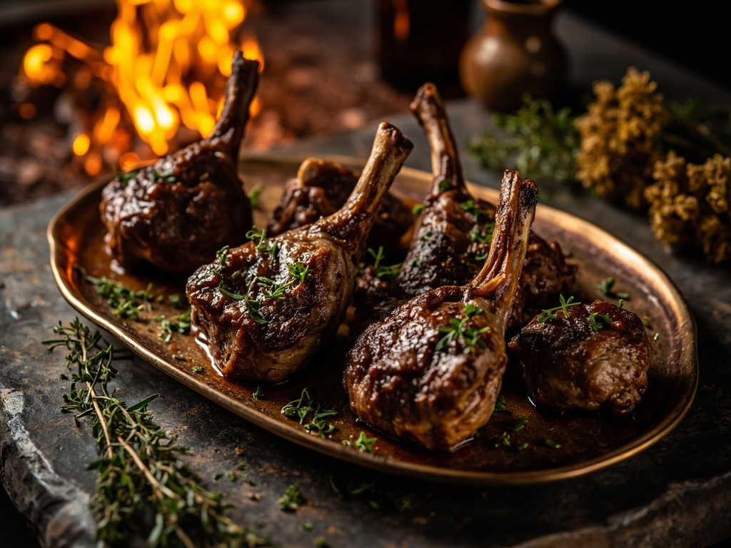 Roasted lamb quarters of the Panathenaea