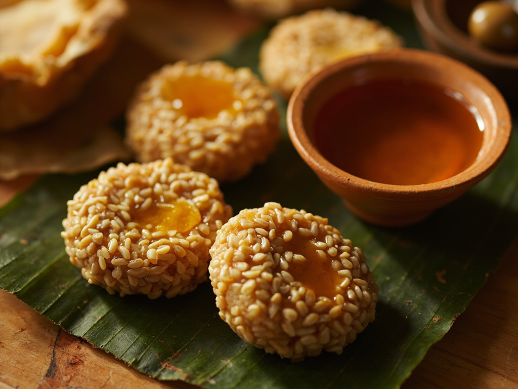 Pelanos with honey and sesame