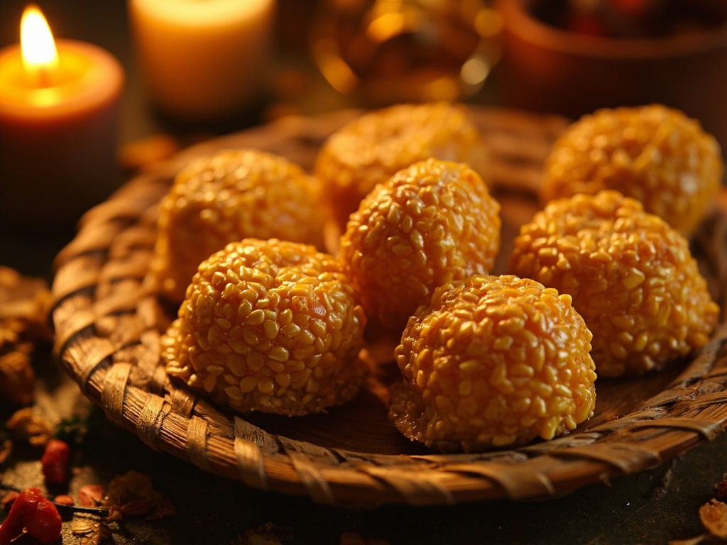 Gâteaux de souchet au miel et au sésame