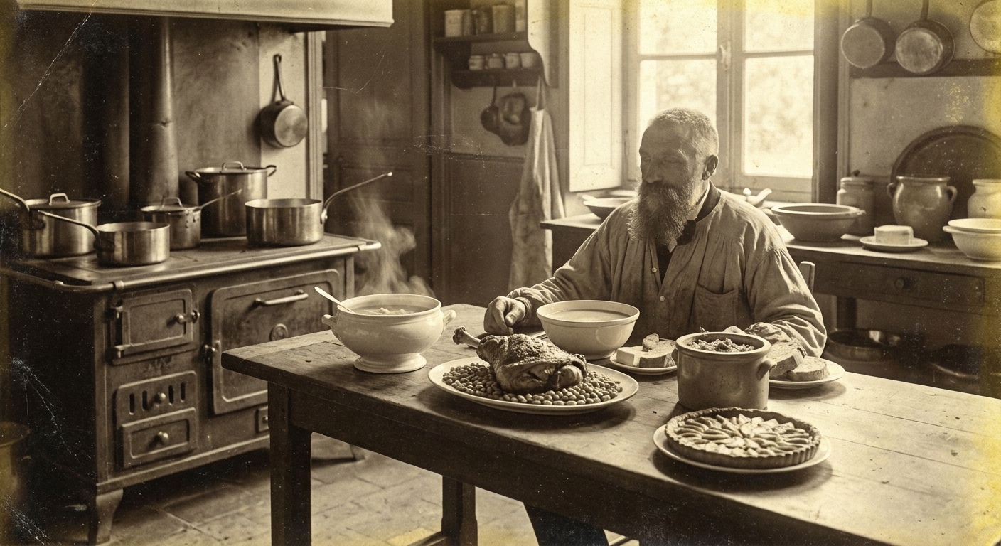 Auguste Rodin at the table