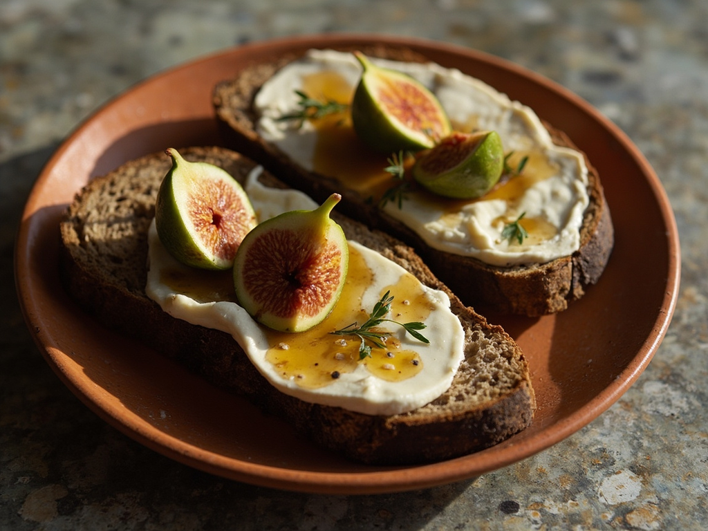Augustus's frugal plate: coarse bread, fresh cheese, and green figs