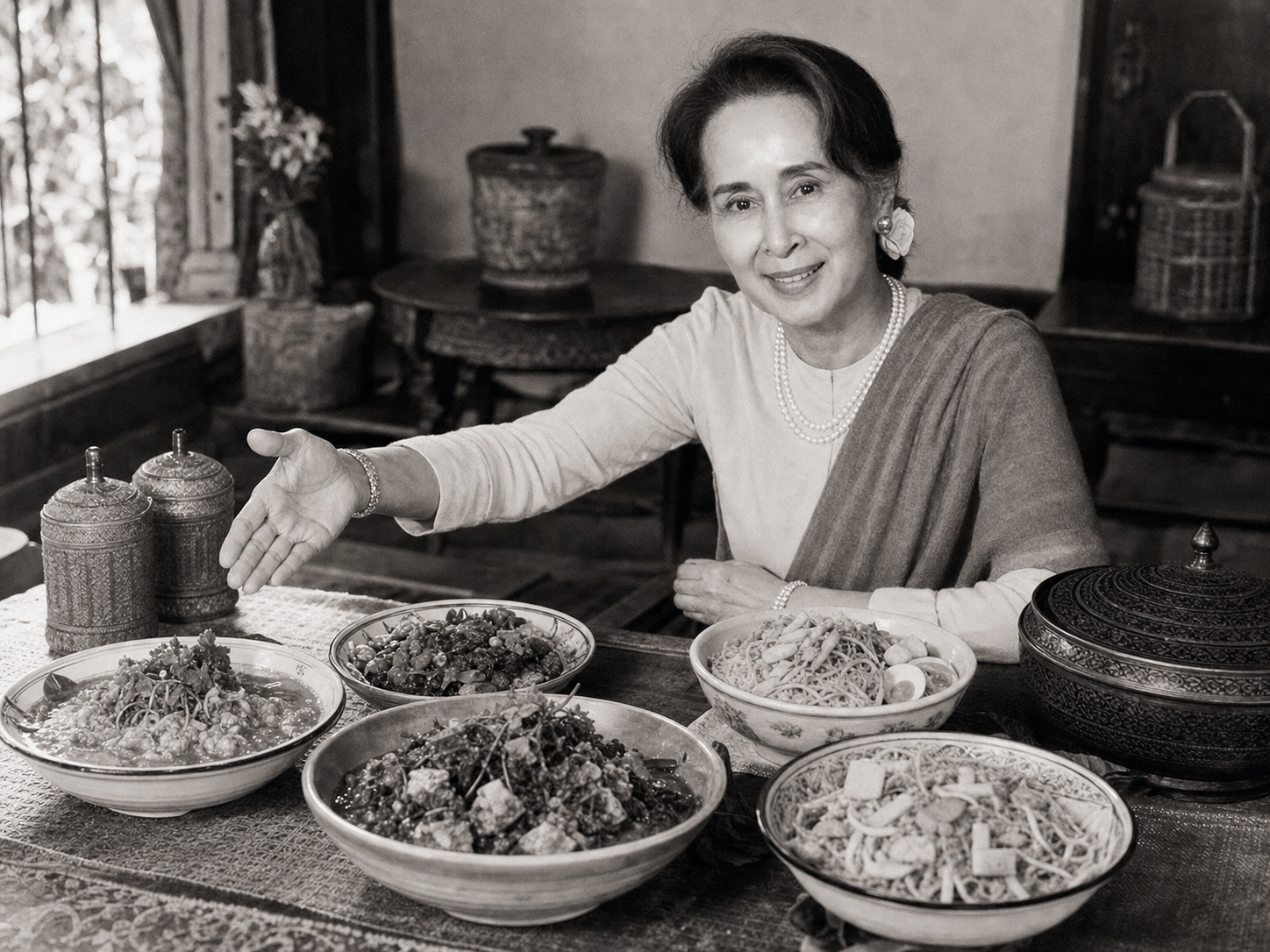 Aung San Suu Kyi à table
