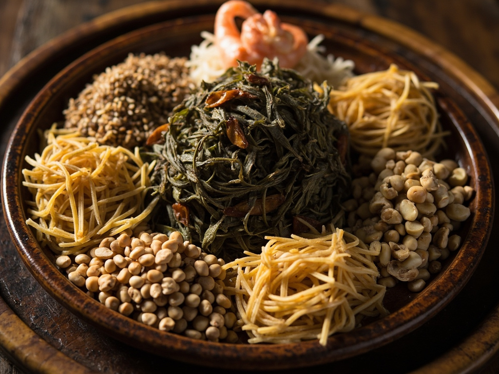 Lahpet thoke — fermented tea leaf salad
