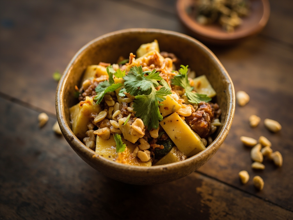 Tohu thoke — salade de « tofu » de pois chiche Shan
