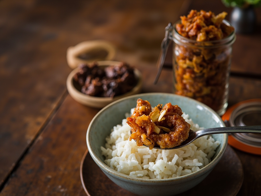 Balachaung — condiment croustillant de crevettes séchées