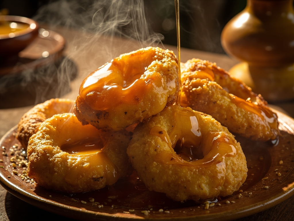 Mujabbana — fresh cheese fritters with honey