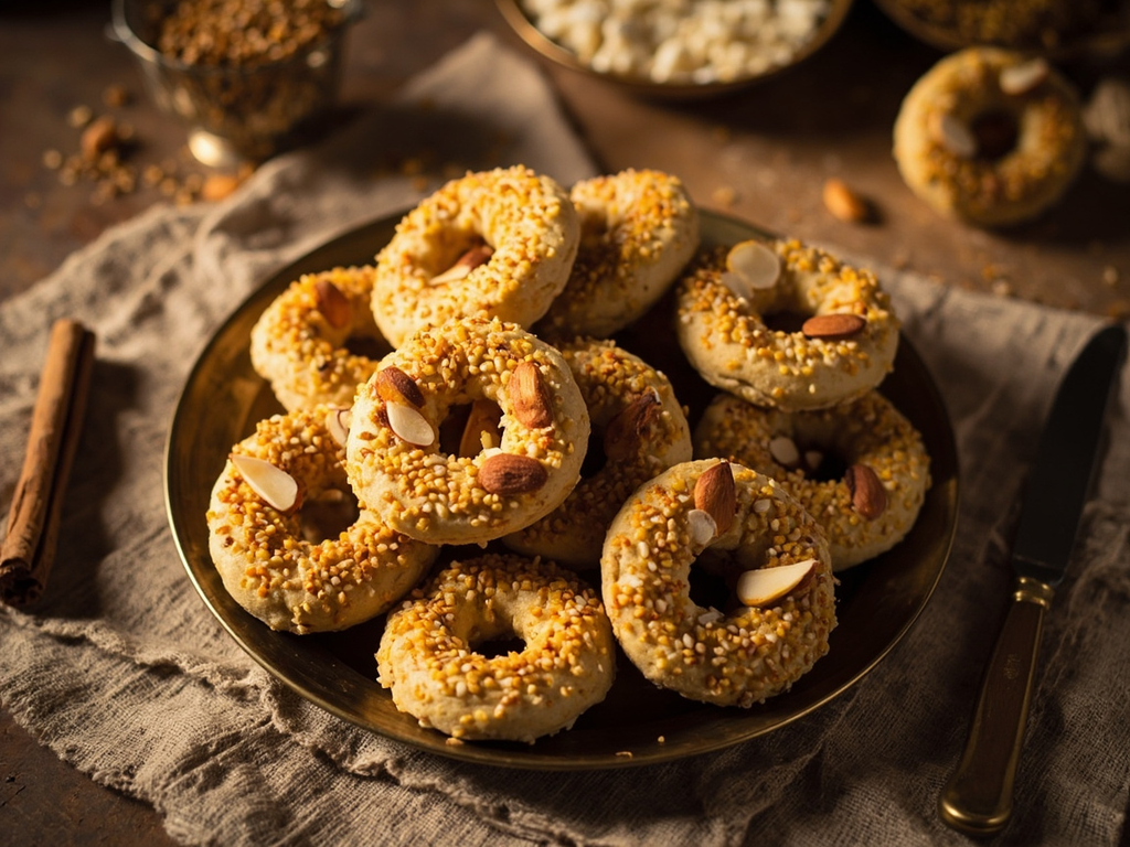 Kâk aux amandes et au sésame, pain de route