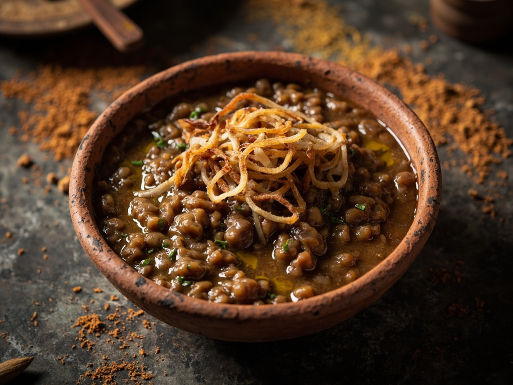 Ragoût de lentilles à l'huile et au cumin