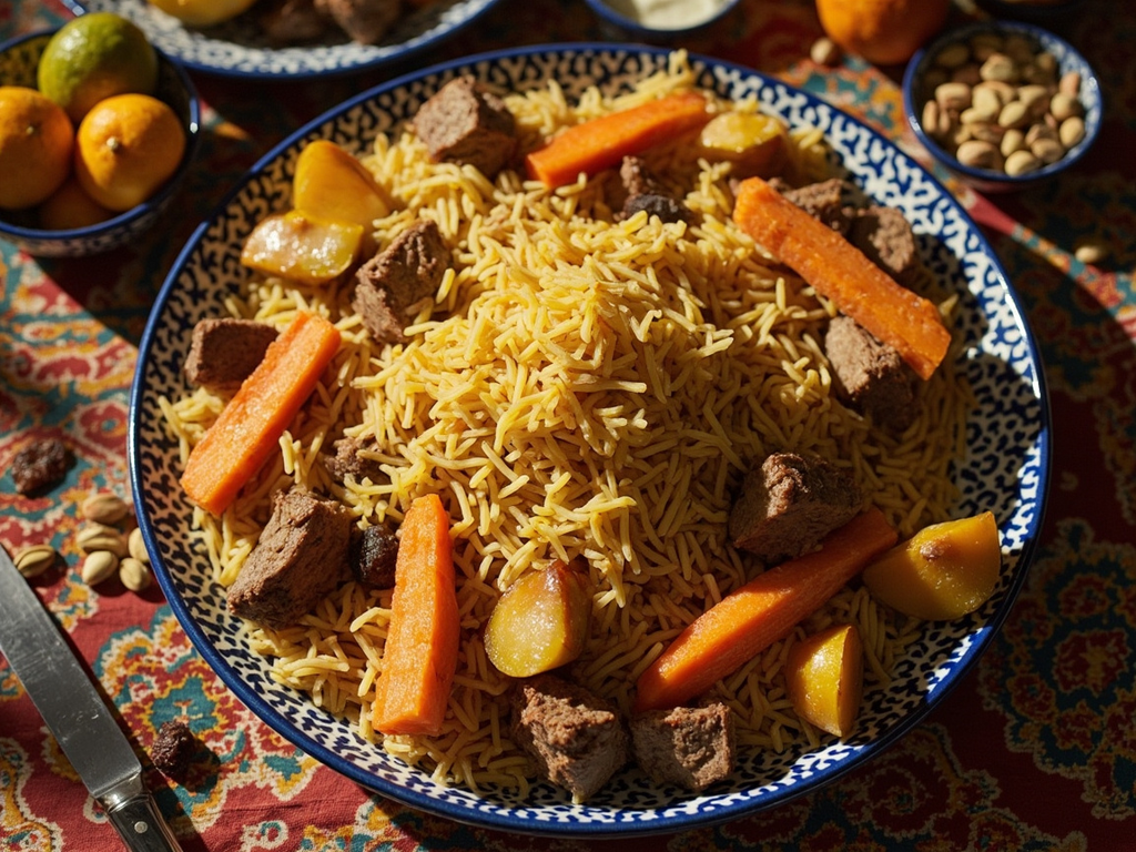 Kabuli Osh (Royal Pilaf with Quince and Carrots)