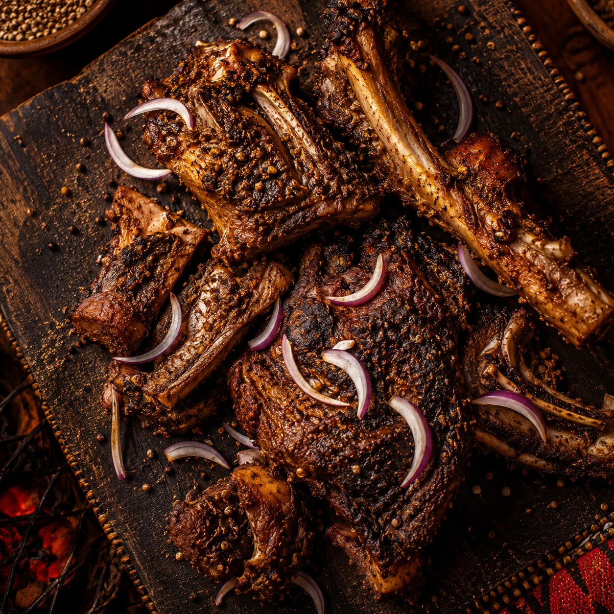 Naman gashi — viande de mouton rôtie aux graines de paradis