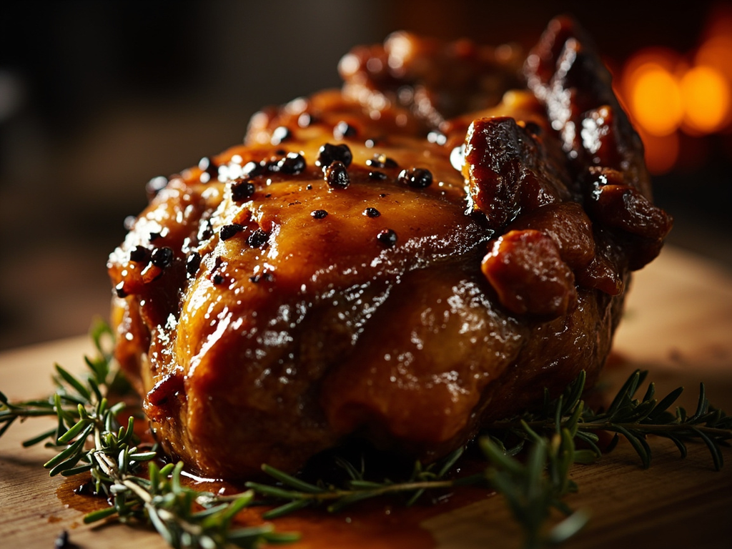 Honey-and-juniper roasted boar