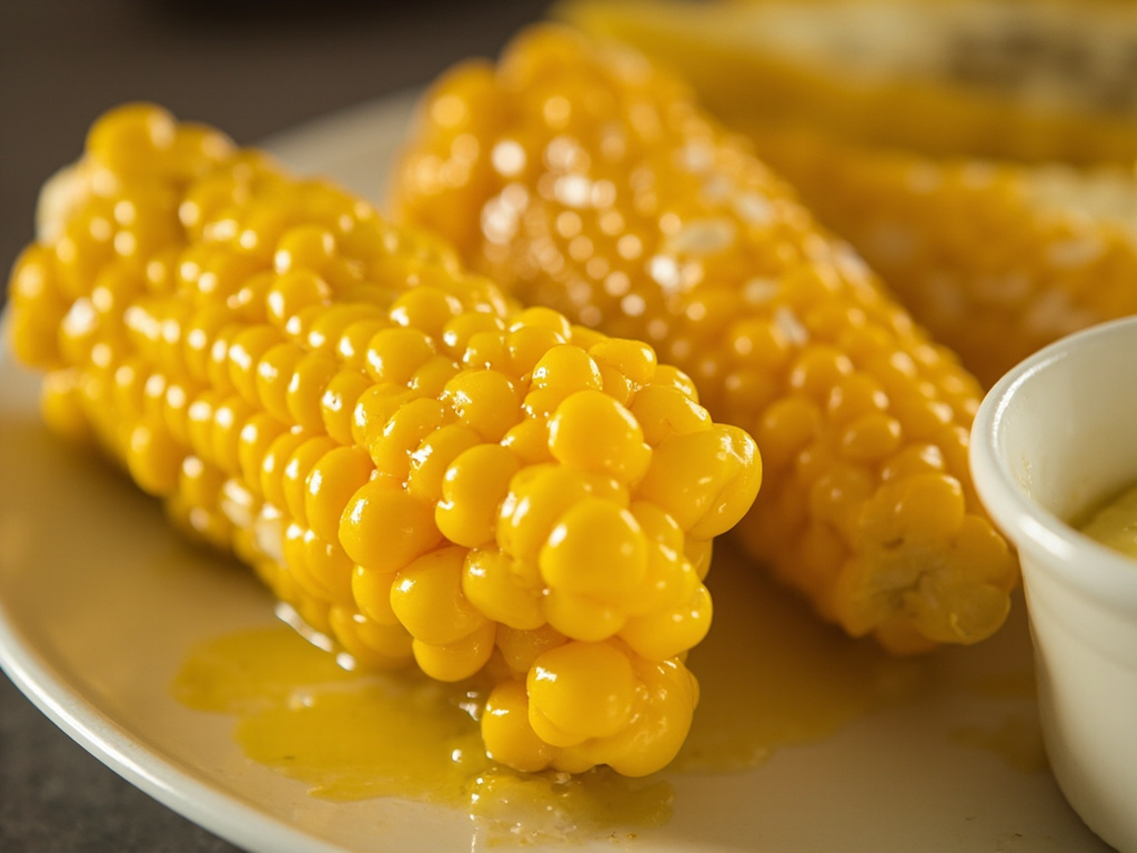 Fresh Boiled Corn on the Cob, Butter and Salt