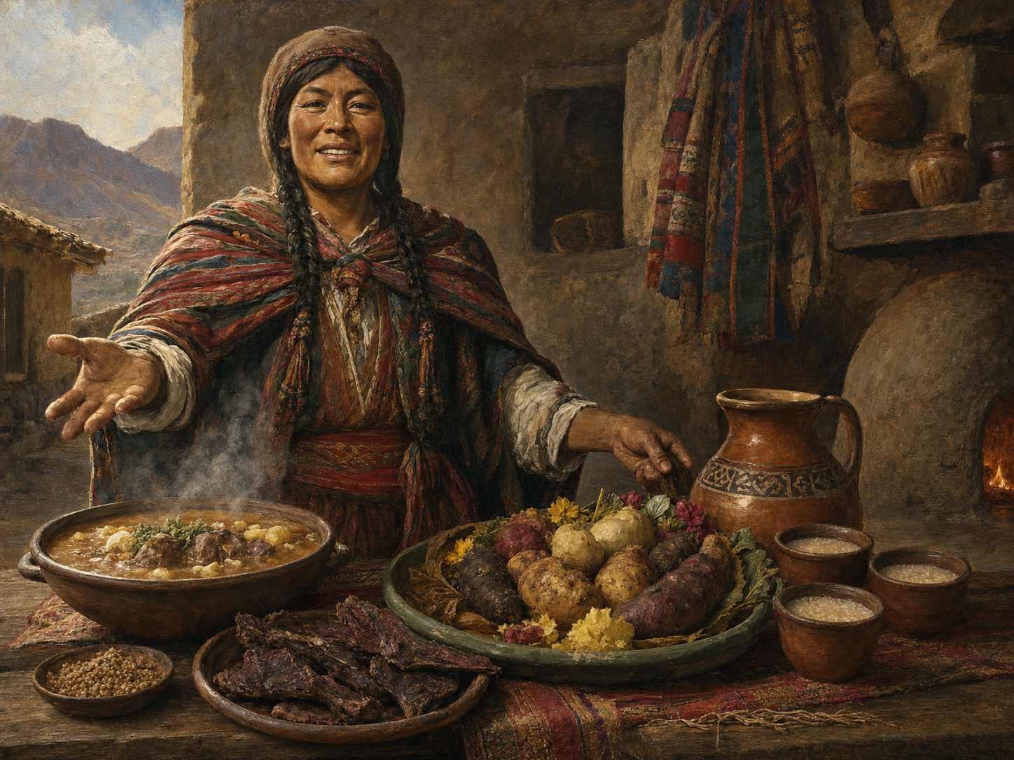 Bartolina Sisa at the table