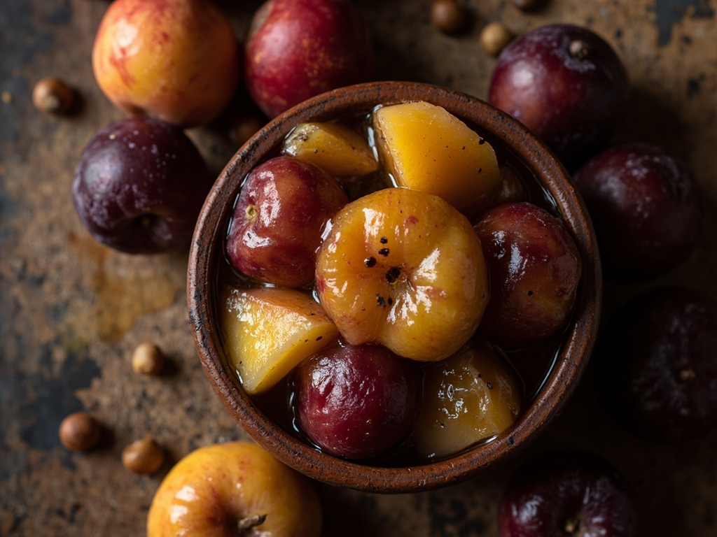 Honeyed Apples and Plums with Juniper (Autumn Preserve)