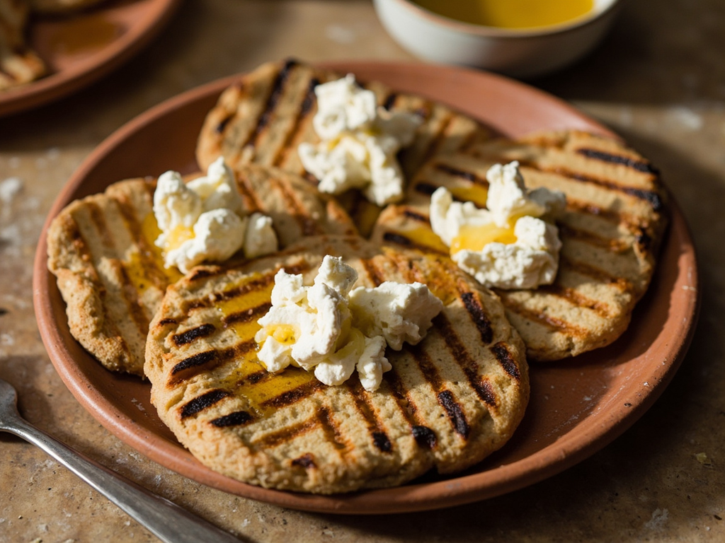 Maza d'orge au miel et au fromage frais