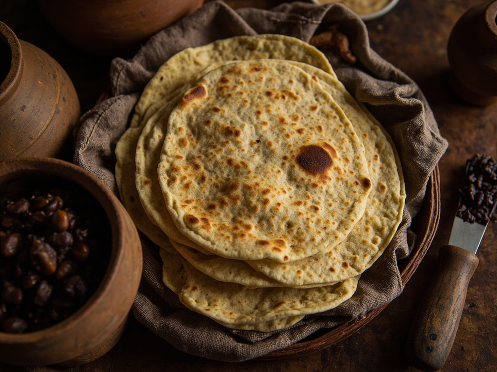 Corn Tortillas with Refried Black Beans