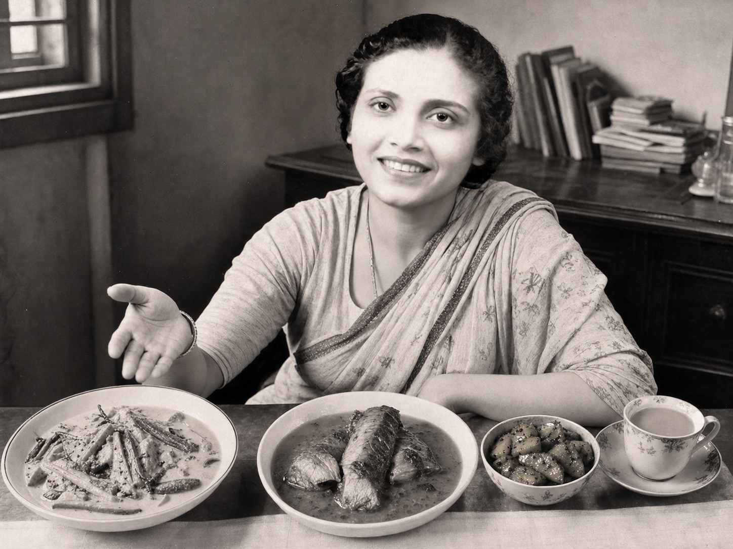 Bibha Chowdhuri à table