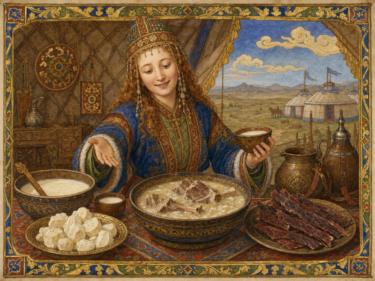 Börte at the table