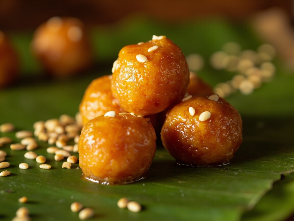 Boules de sésame et de miel pour la route