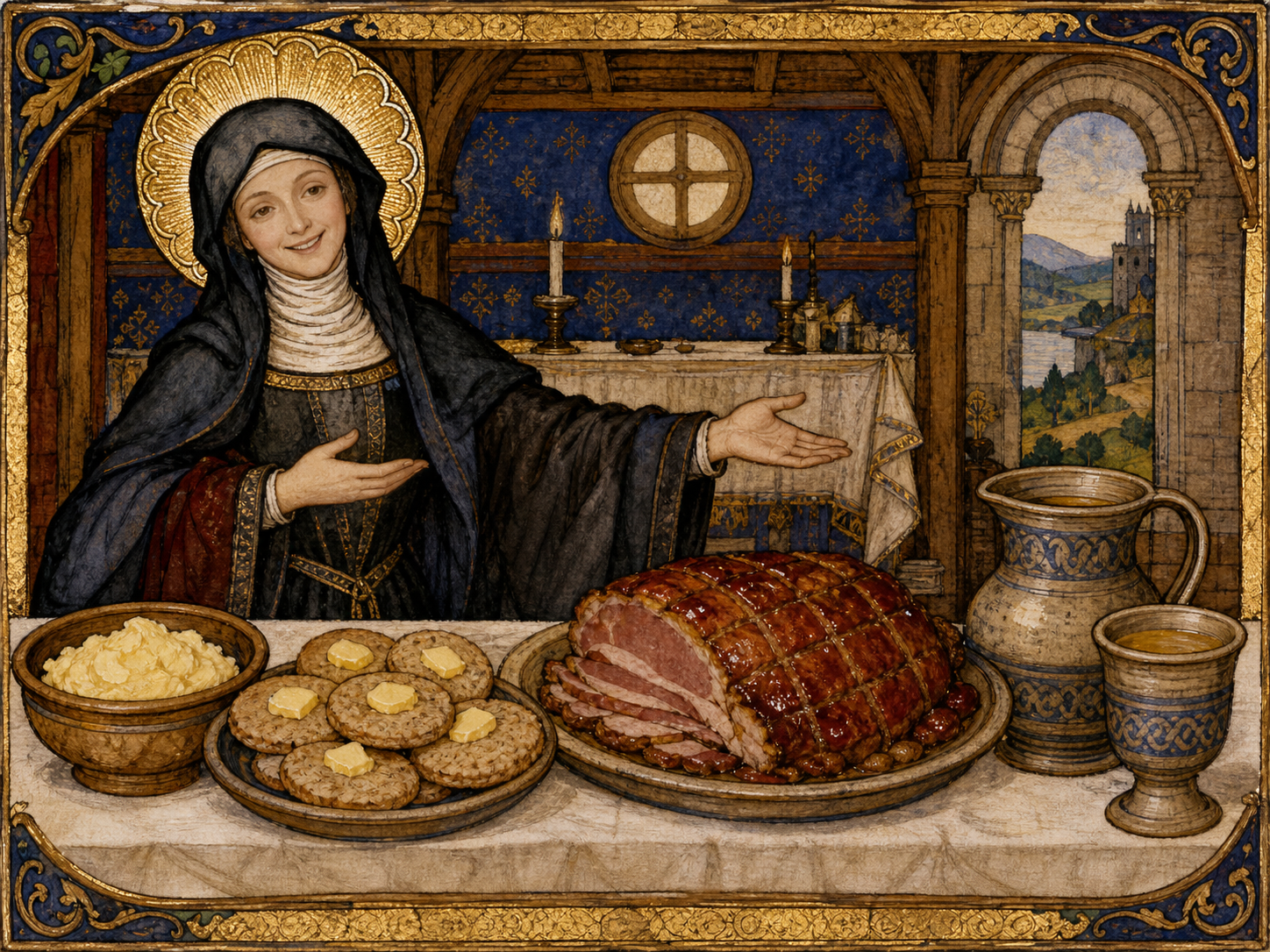 Brigitte de Kildare à table