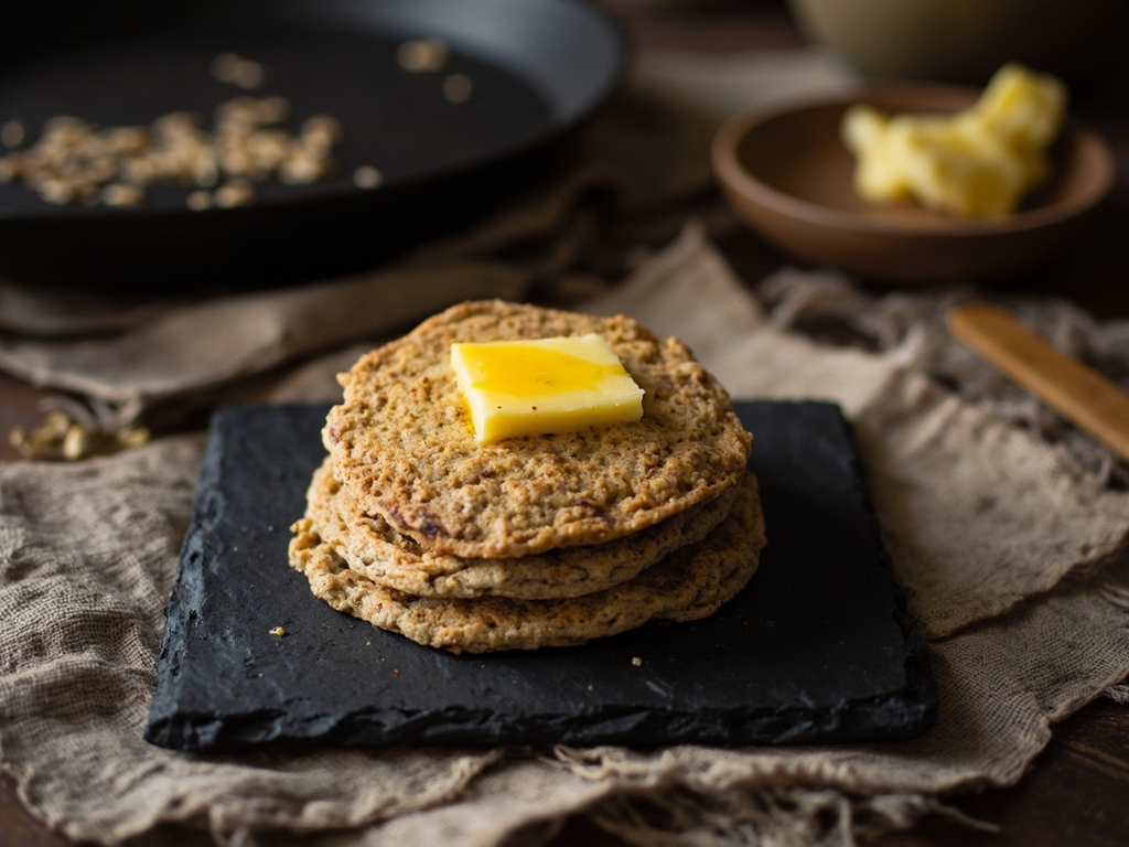 Arán coirce — oatcakes with churned butter