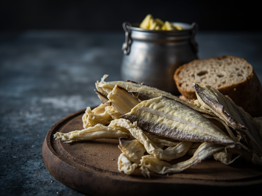Dried fish of the journey and summer butter (harðfiskr)