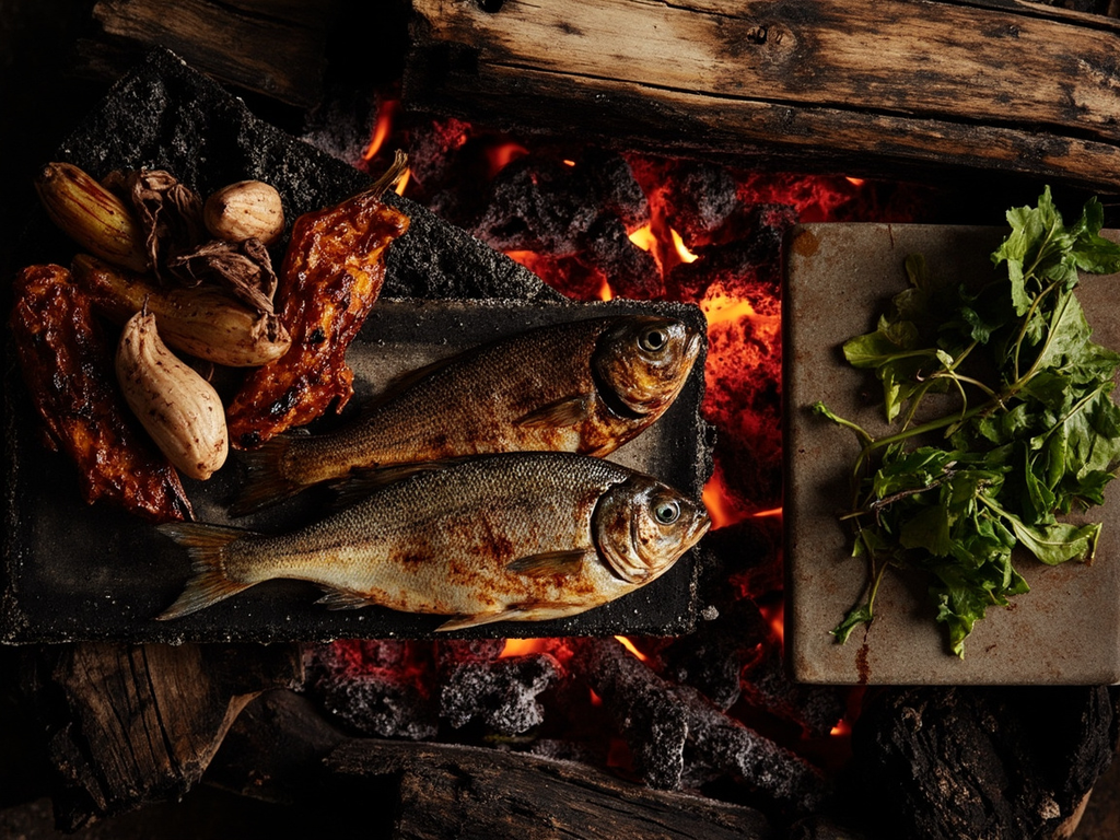 Ash-Roasted Murnong and Creek Fish
