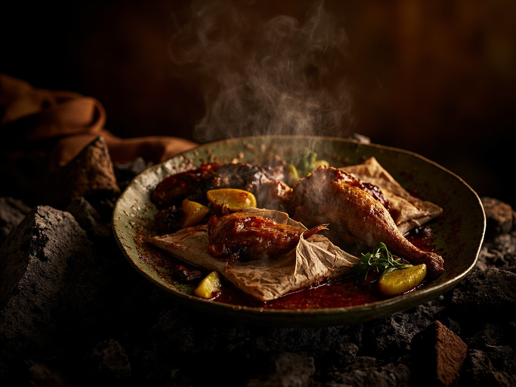Earth Oven Feast — Wildfowl and Roots in Paperbark
