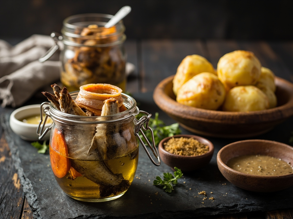 Marinated Smoked Herring with Oil and Onion