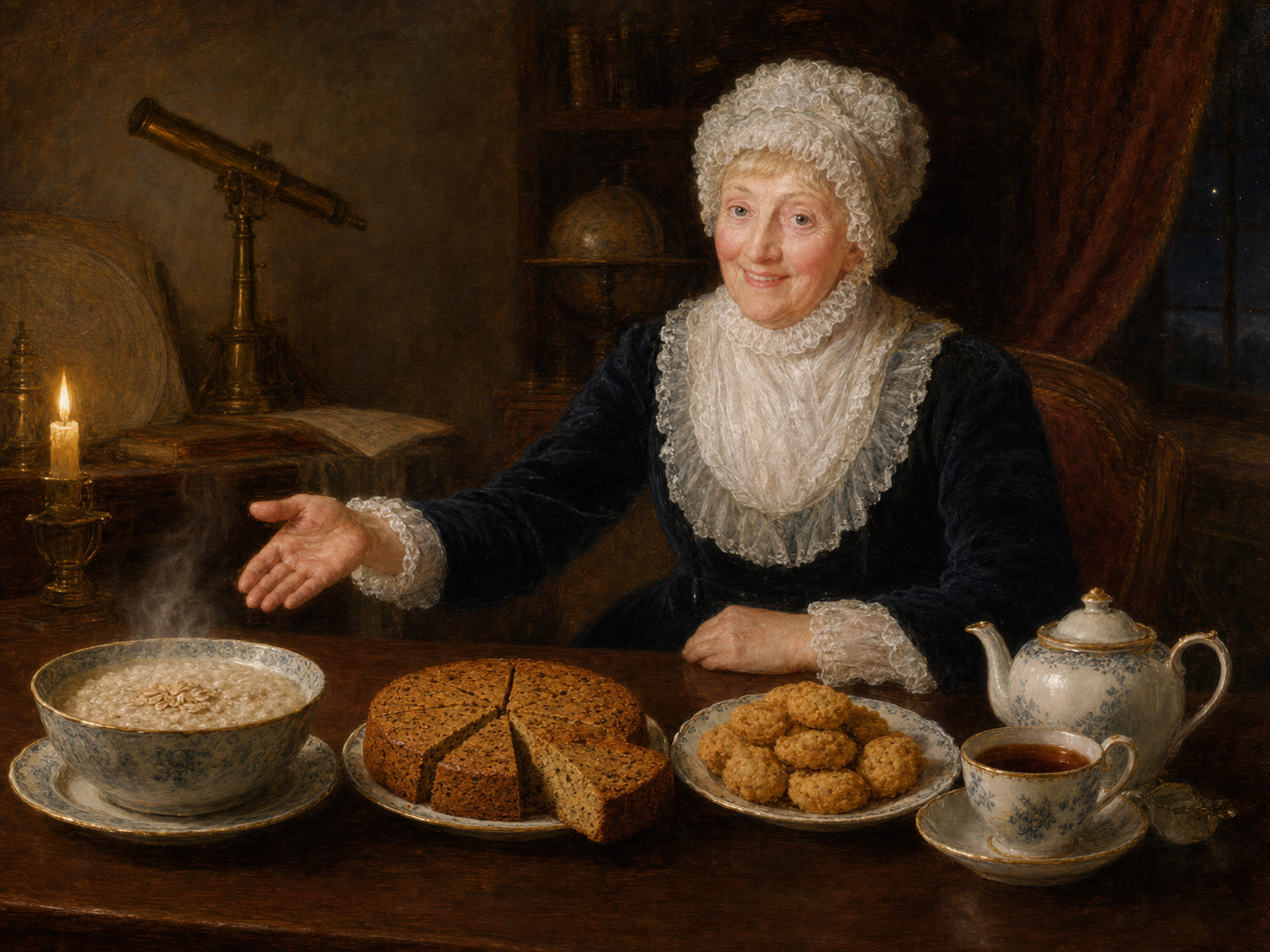 Caroline Herschel at the table