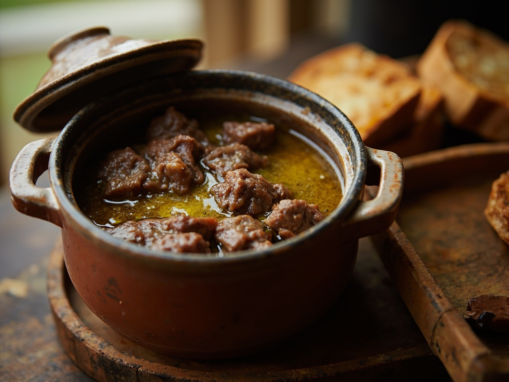 Potted beef, conserve de bœuf au beurre clarifié