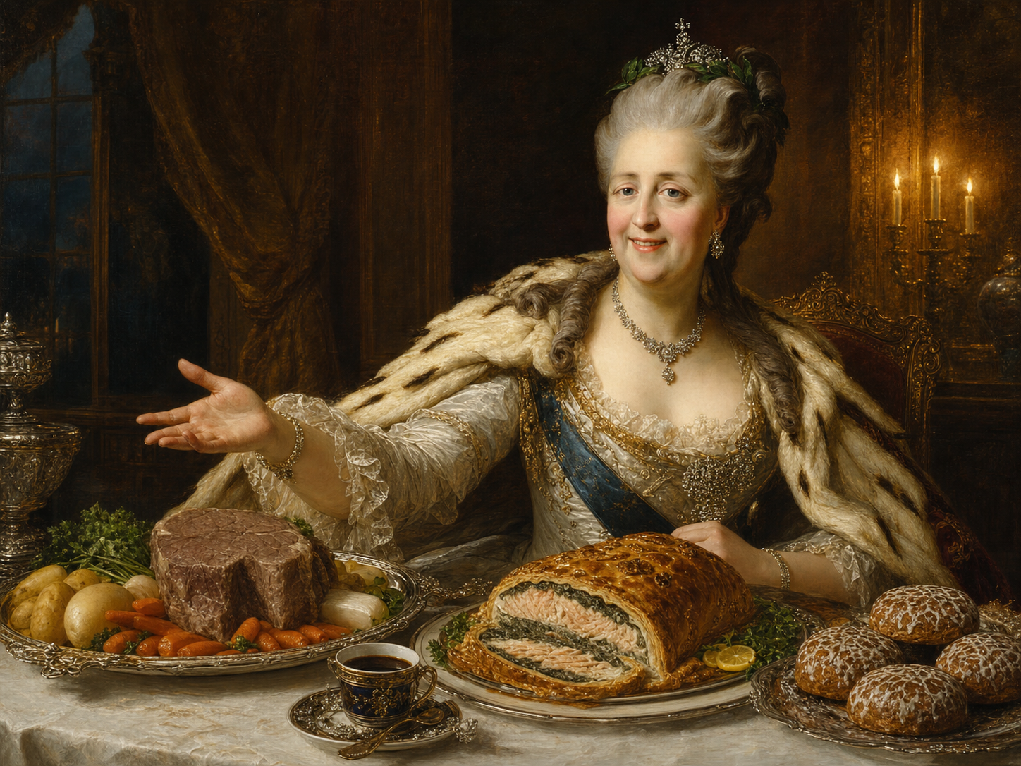 Catherine II de Russie à table