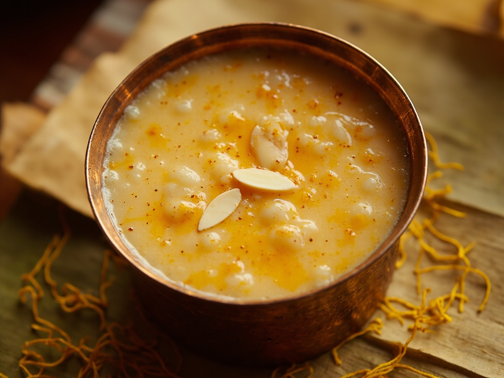 Rice Payasam with Milk and Jaggery
