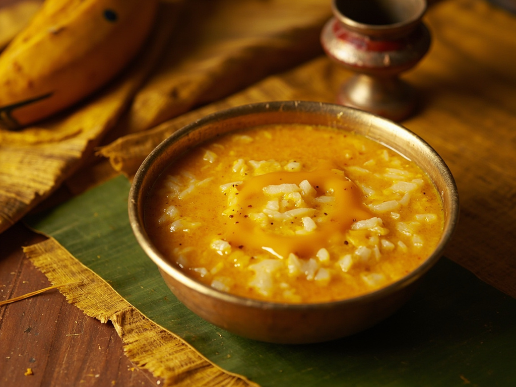 Khichuri de bhog au mung dal et au ghee