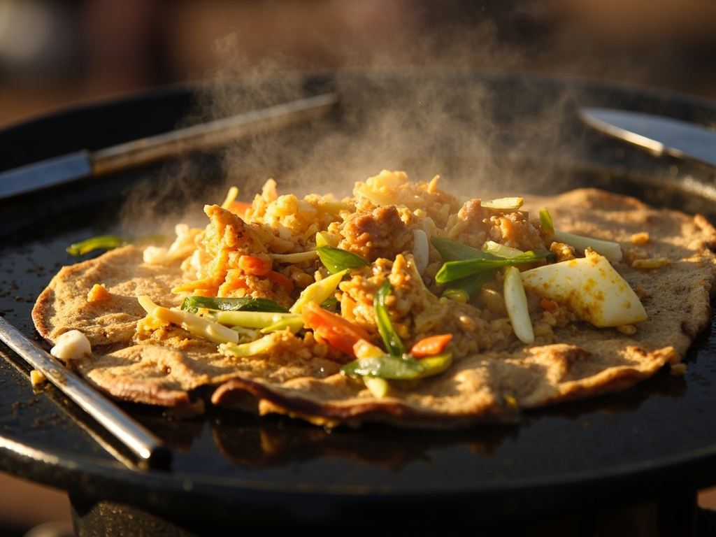 Kottu roti — Colombo street chopped flatbread stir-fry