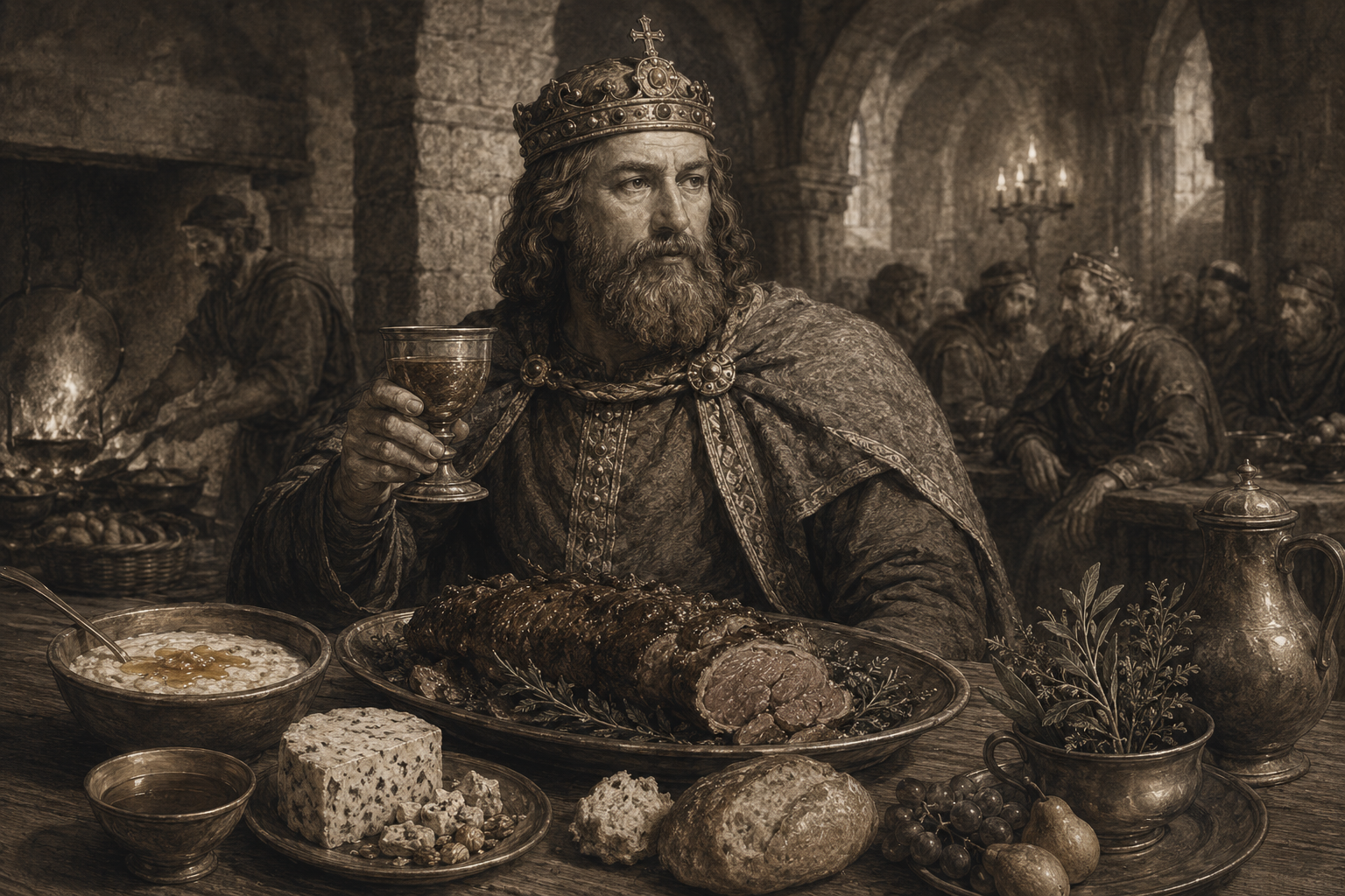 Charlemagne at the table