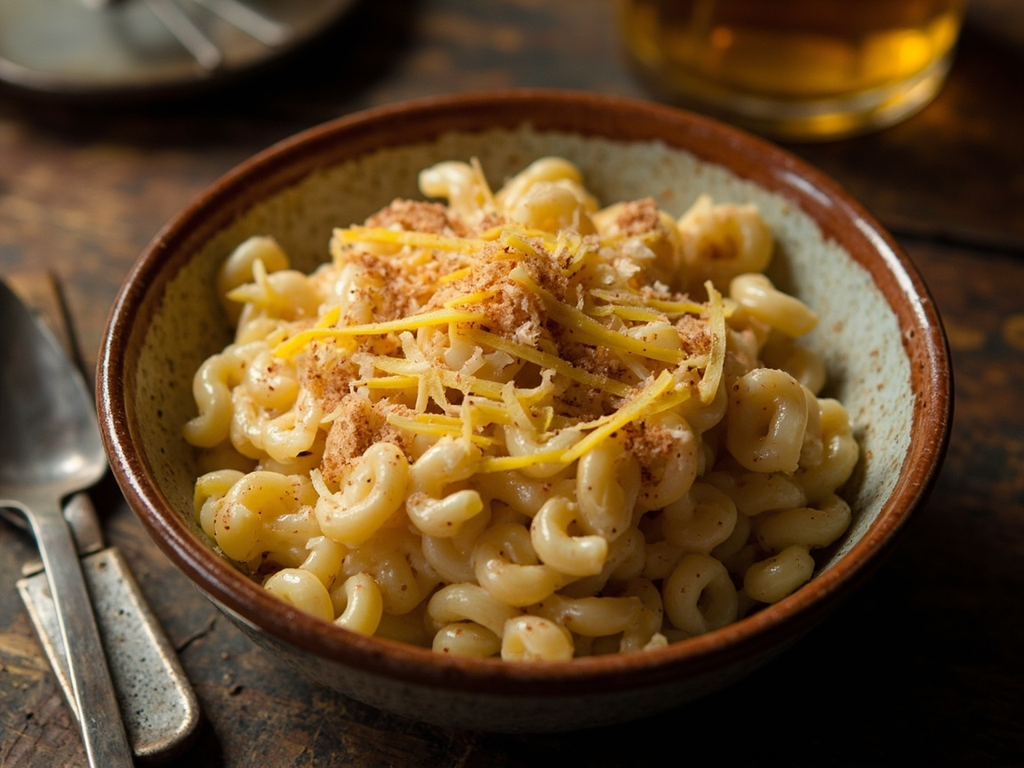 Macaroni with Lombard Cheese, Cinnamon and Sugar
