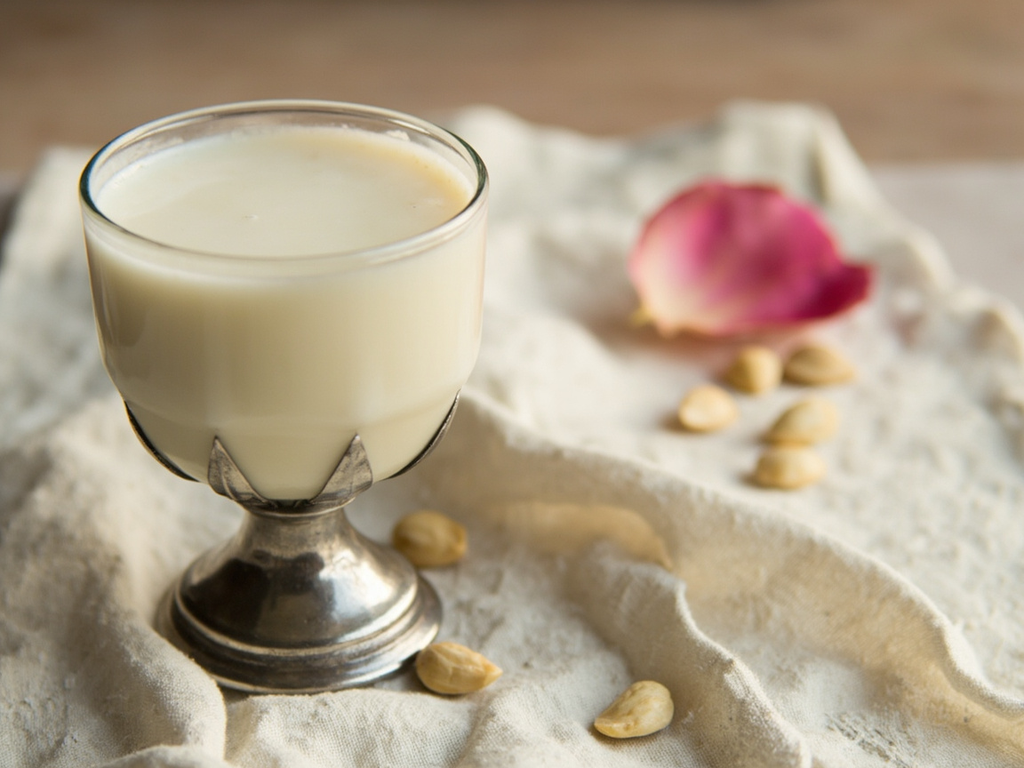 Lait d'amandes à l'eau de rose