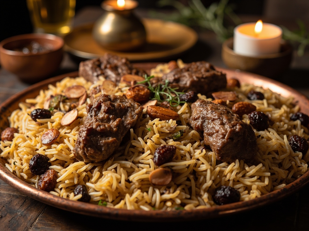Lamb pilaf with raisins of Constantinople