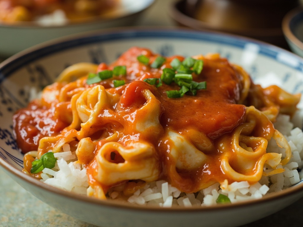 Œufs brouillés à la tomate (番茄炒蛋, fānqié chǎodàn)