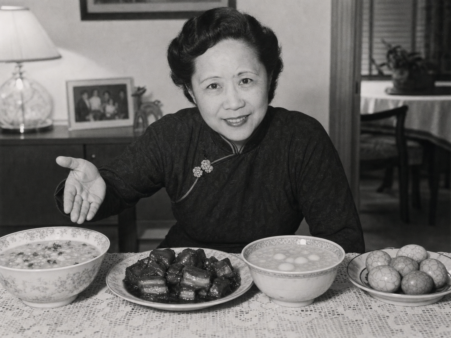Chien-Shiung Wu at the table