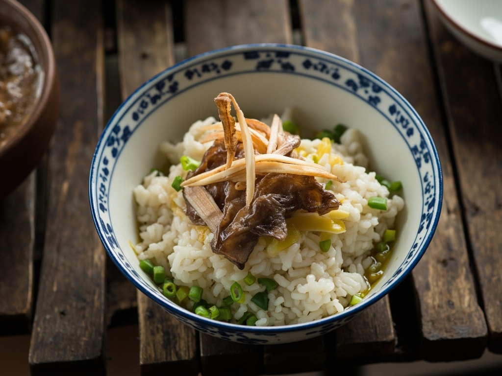 Steamed Rice with Dried Fish and Ginger