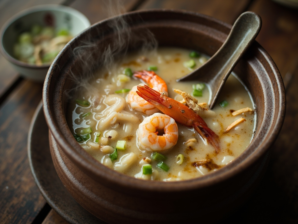 Rice Congee with Fermented Shrimp Paste