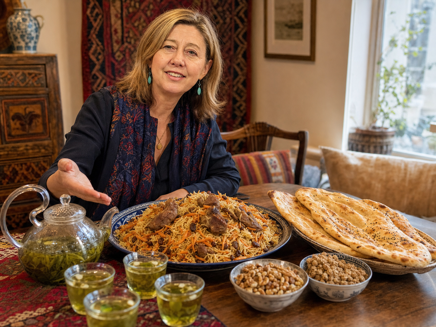 Christina Lamb at the table
