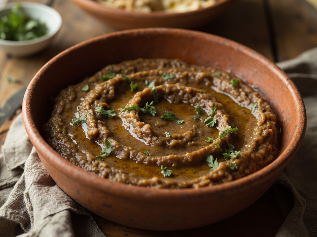 Phakḗ — purée de lentilles à la coriandre