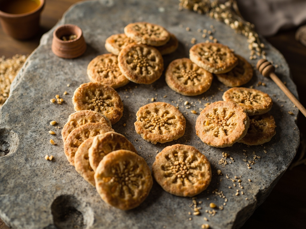 Pélanos de Coéos — galette d'orge au miel pour l'oracle