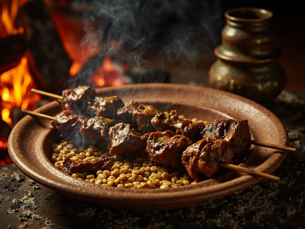 Splánchna grillés et orge — la part des hommes au festin