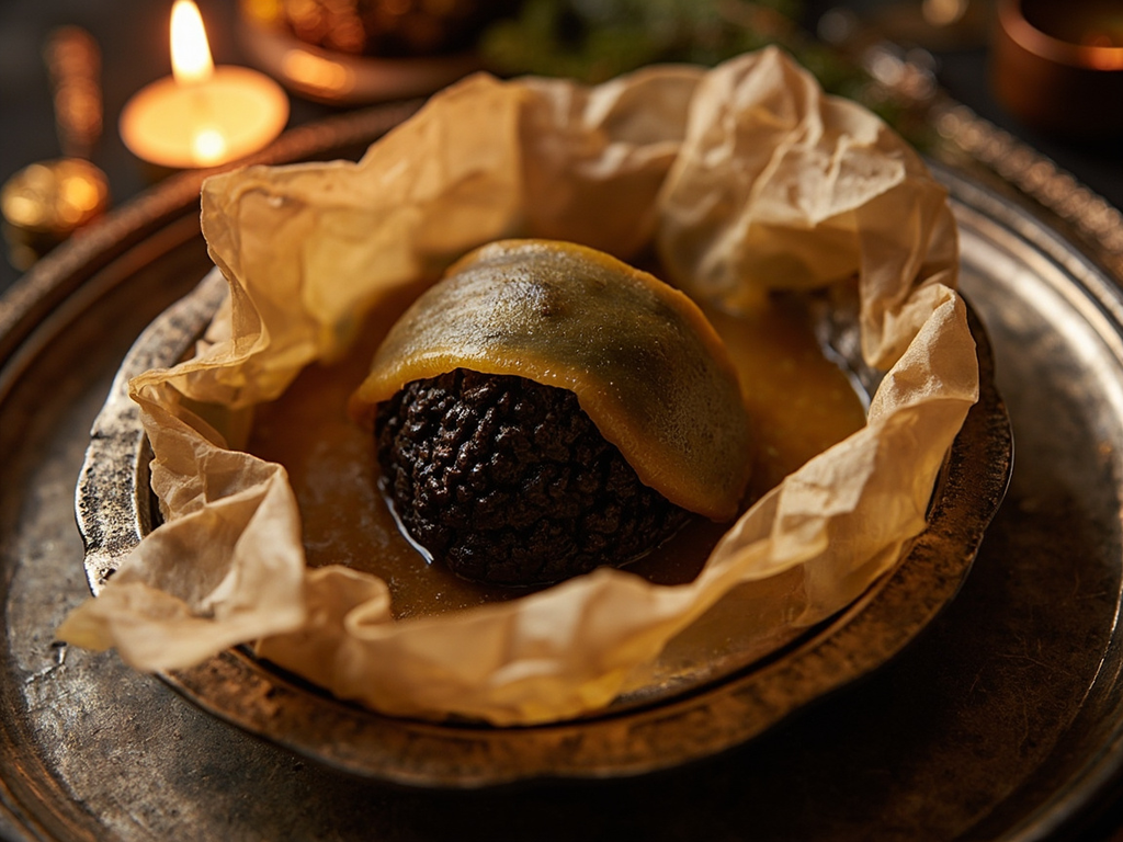 Whole truffle baked in champagne