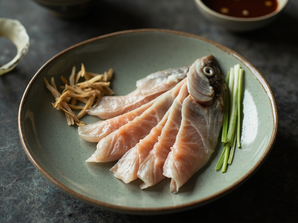 Kuài au jiang : tranches fines de poisson et leur sauce fermentée